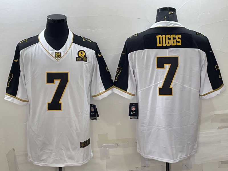 Men's Dallas Cowboys Trevon Diggs #7 White Legend Jersey